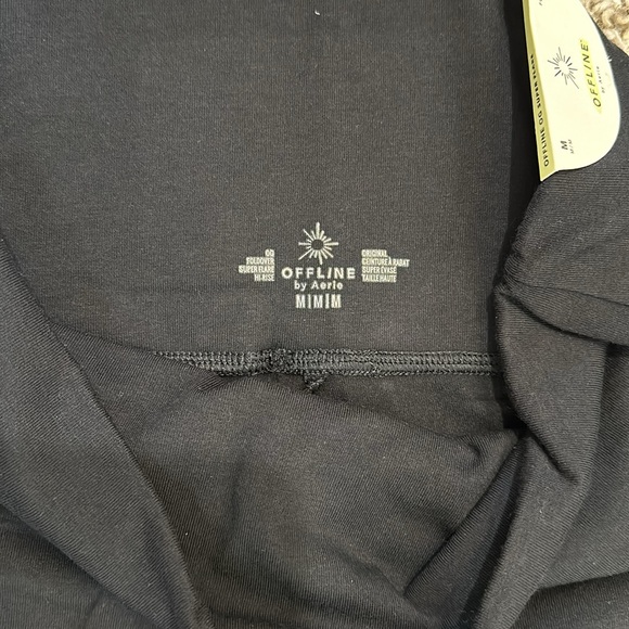 NWT OFFLINE By Aerie OG Black Foldover High Waisted Super Flare Legging (M) - Picture 9 of 10